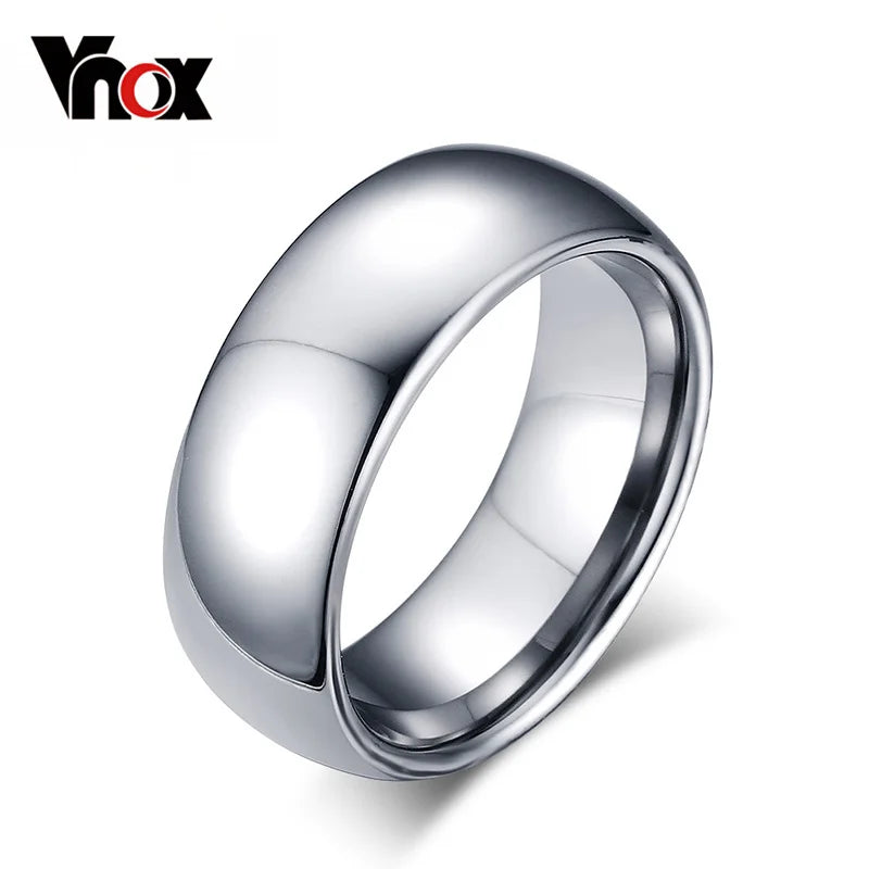 Vnox Classic Men Rings Real Tungsten Male Wedding Jewelry Hand polished High Quality