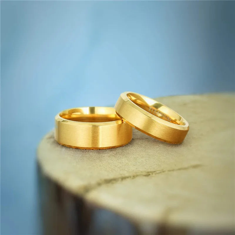 Pure Titanium Gold Color Wedding Band