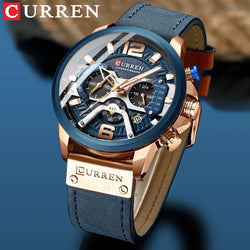 Luxury CURREN men's sport watch, waterproof, stylish.