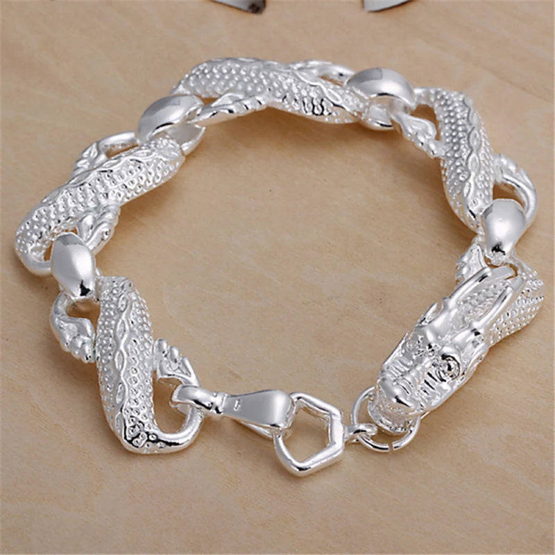 DOTEFFIL New Arrival 925 Sterling Silver Bracelet Bangle Cuff Man Women Dragon Bracelet Fine Jewelry Party Christmas Gift