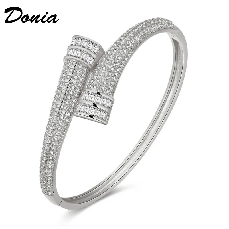 Donia jewelry European and American fashion copper micro-inlaid AAA zircon bracelet men&