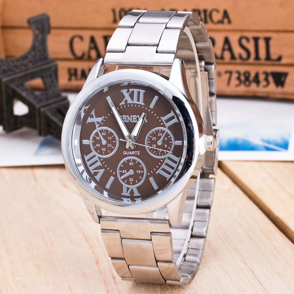 Quartz Watch Women Stainless Steel Watches.