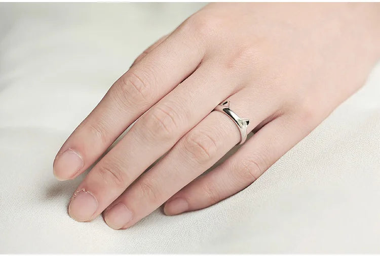 Lovely Cat Ear Adjustable Open Ring.