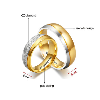 Wedding Engagement Rings for Women Men Couple.