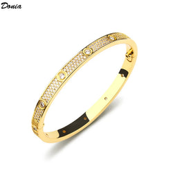 Donia Jewelry European and American Fashion All Over The Sky Titanium Steel Micro-Inlaid AAA Zircon Luxury Retro Bracelet