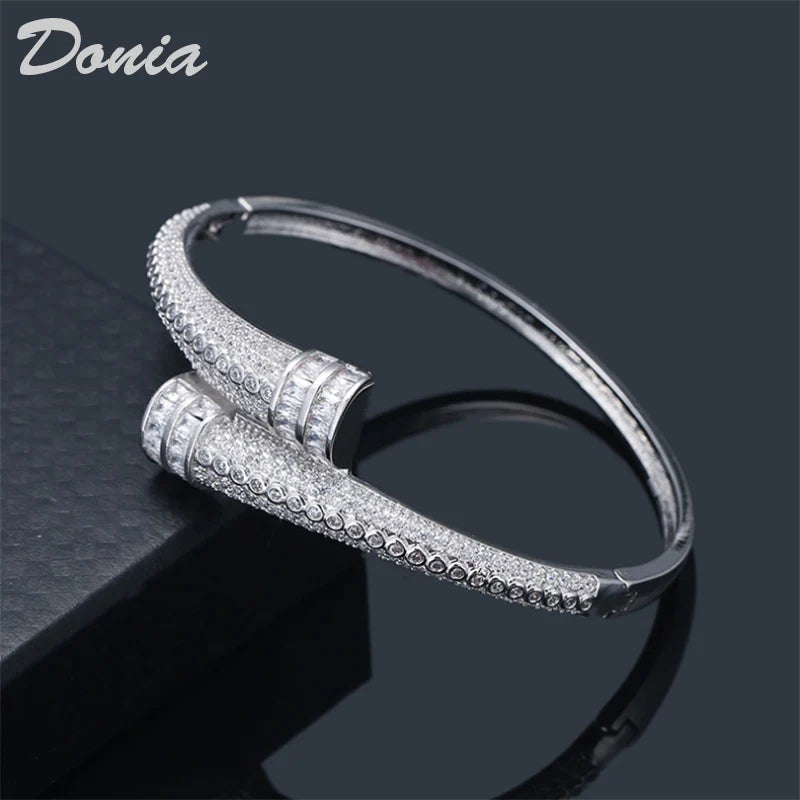 Donia jewelry European and American fashion copper micro-inlaid AAA zircon bracelet men's and women's fashion zircon bracelet