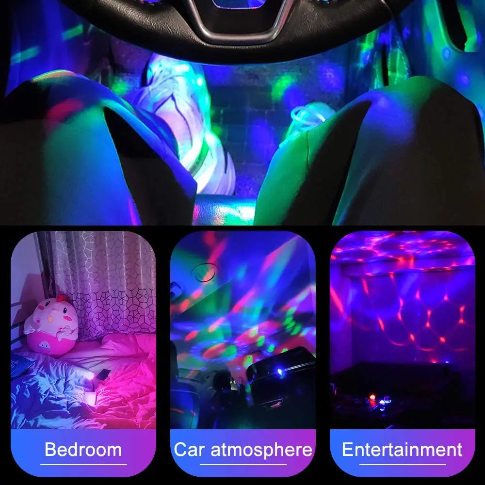 Dj Lighting Sound Party Auto USB Mini Disco Ball Lights.