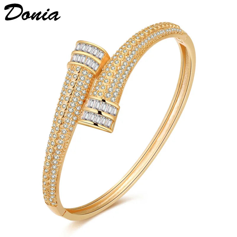 Donia jewelry European and American fashion copper micro-inlaid AAA zircon bracelet men's and women's fashion zircon bracelet