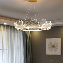 Postmodern light luxury living room chandelier modern minimalist dining room bedroom nordic lotus leaf lamp