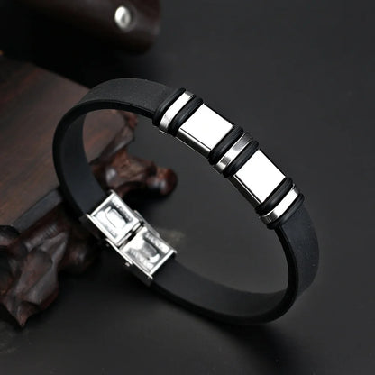 2024 Fashion Jewelry Stainless Steel Leather Bracelet.