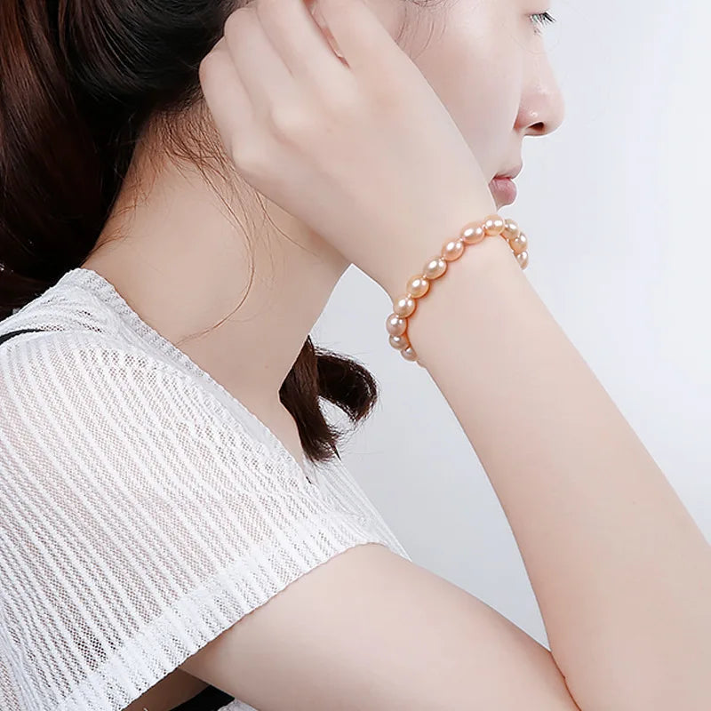 Real Pearl Bracelet AAAA Natural Freshwater Pearl Bangles