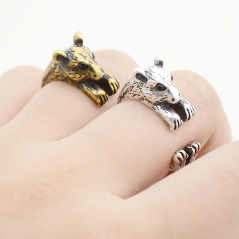 Cute Mouse, Squirrel, Hedgehog, Couple Ring.