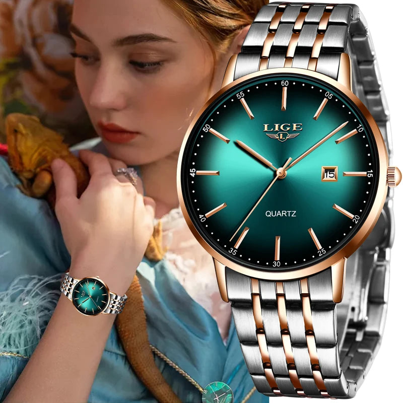 LIGE Luxury Ladies Watch Women Waterproof .