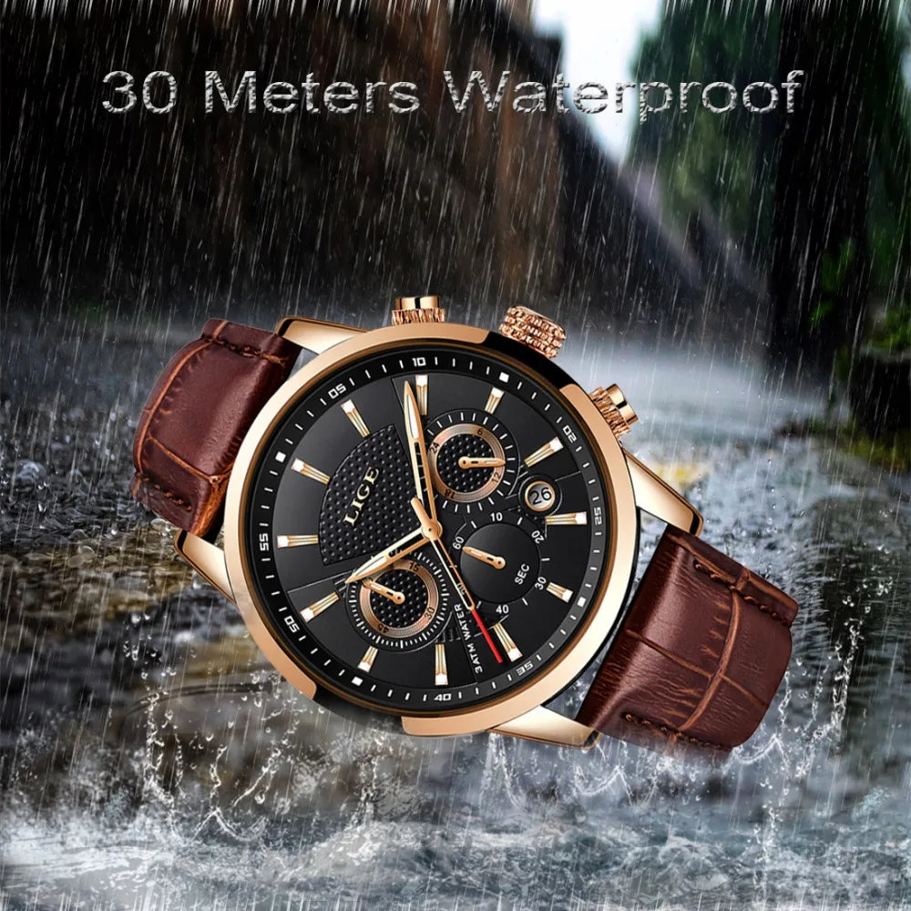 LIGE New Men Military Watches Creative Turbine Rotation. Masculino