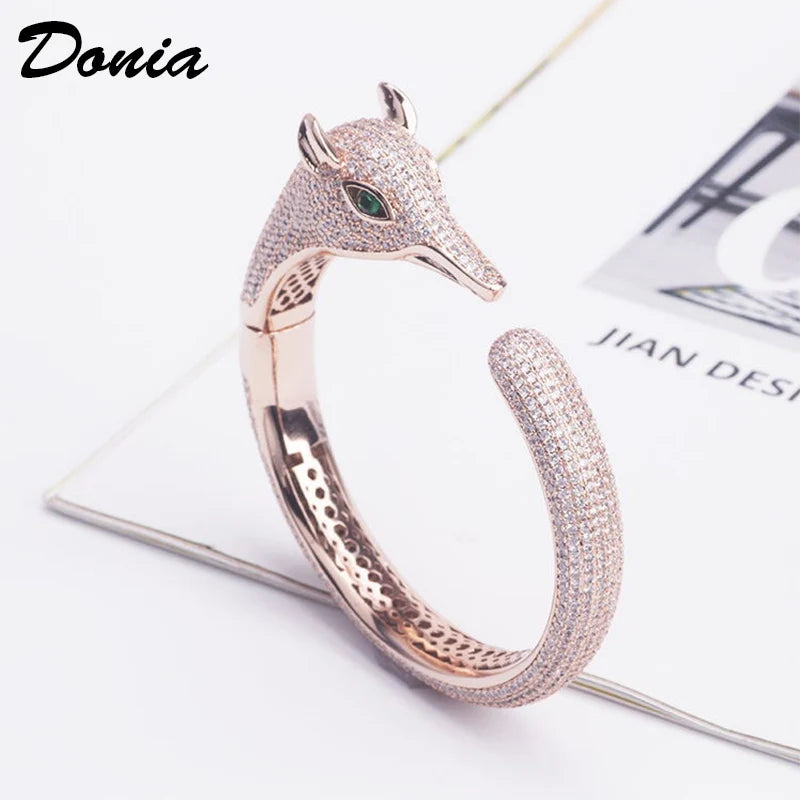 Donia jewelry Europe and America new copper micro-inlaid AAA zircon bracelet animal fox bracelet fine jewelry