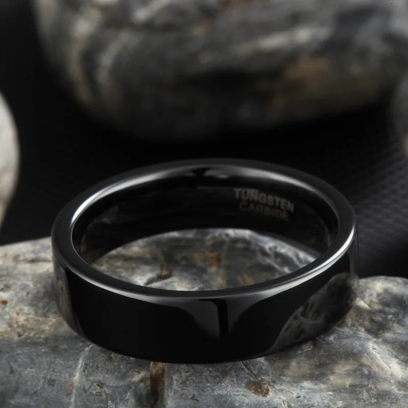 Black Tungsten Carbide Wedding Band ring