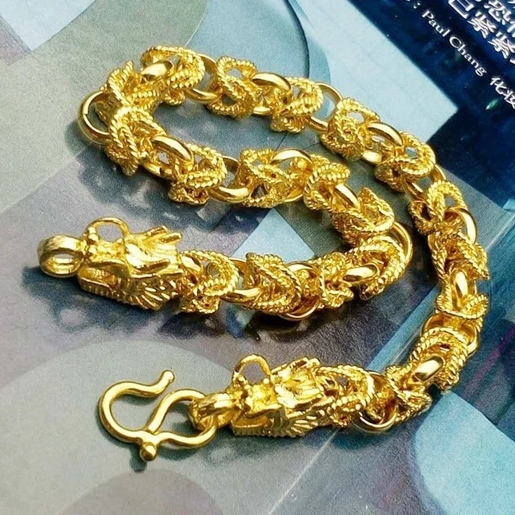 Personality Gold Plated Dragon Bracelet for Men Women