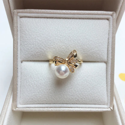 Natural Freshwater Pearl Ring Gold.