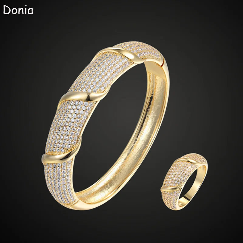 Donia Jewelry Fashion Chain Bracelet AAA Zircon Full Diamond Set Bracelet Ladies Jewelry Luxury Ring Bracelet