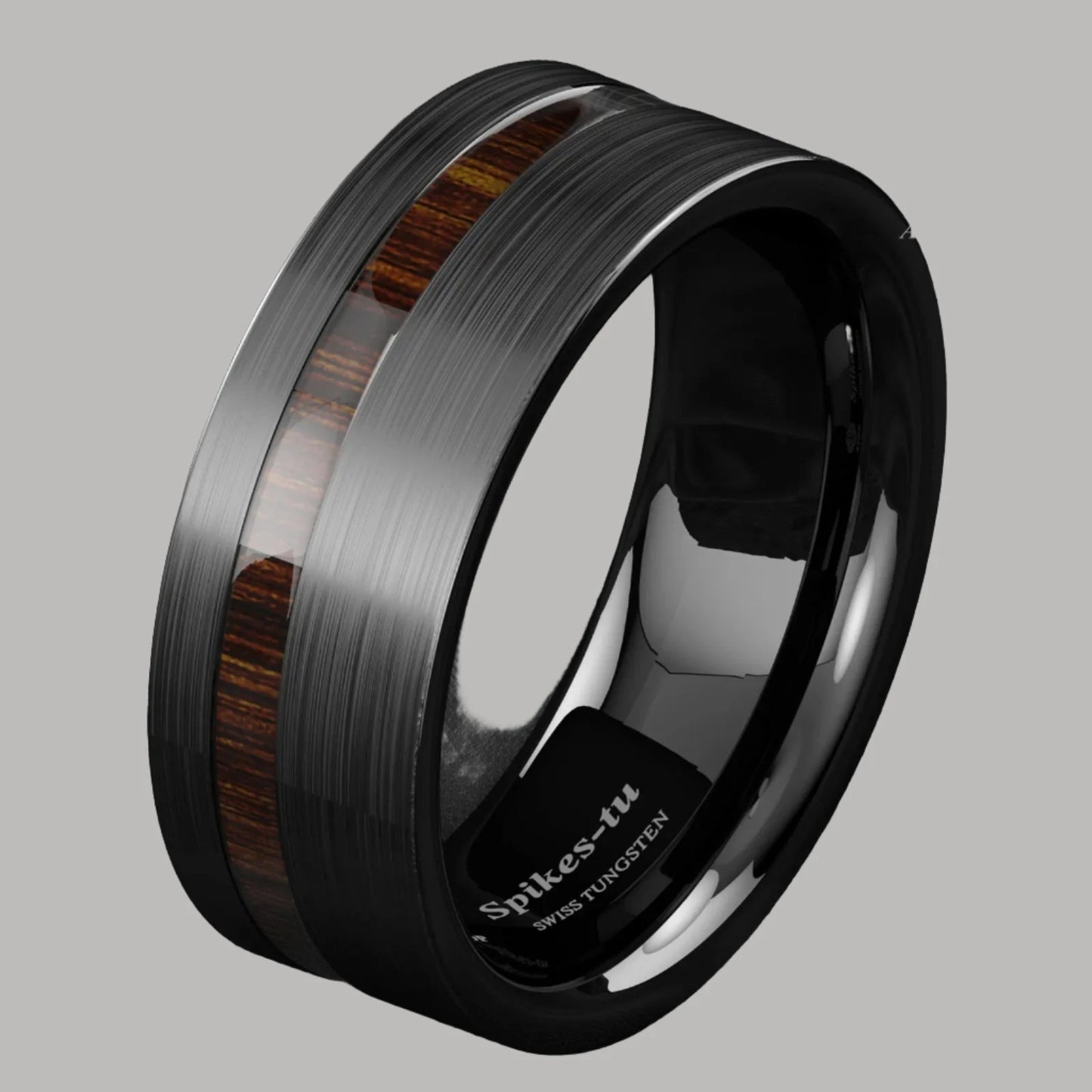 Black Brushed Tungsten Carbide Ring.