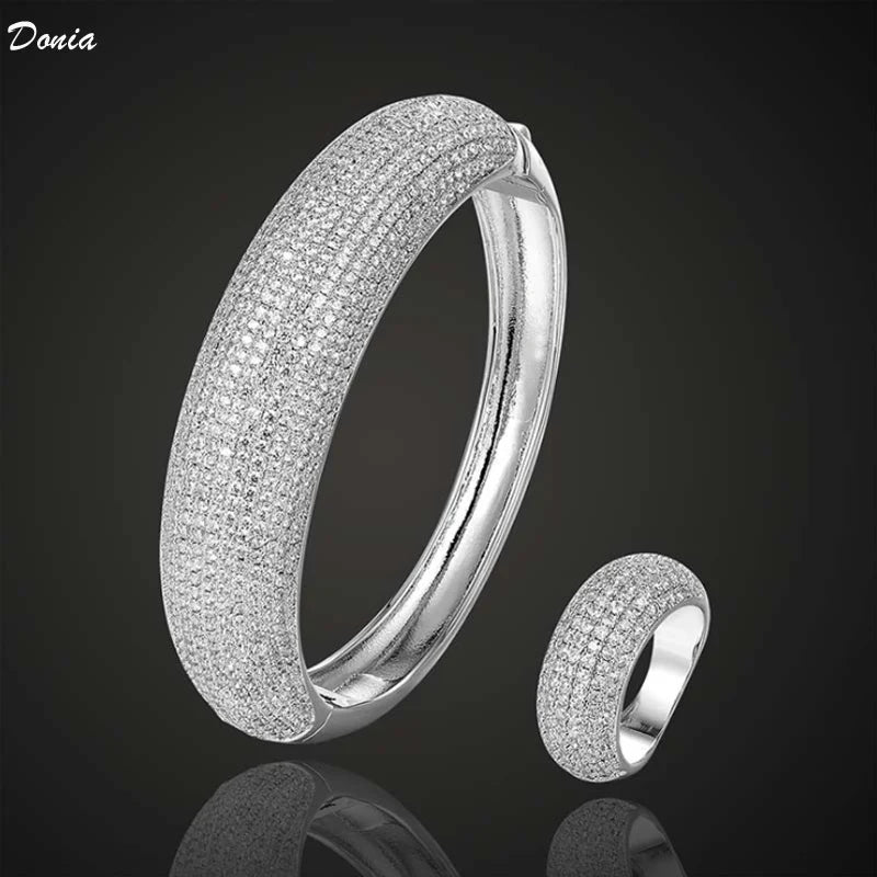 Donia jewelry European and American fashion arch Bracelet women's jewelry luxury micro inlaid AAA zircon ring bracelet