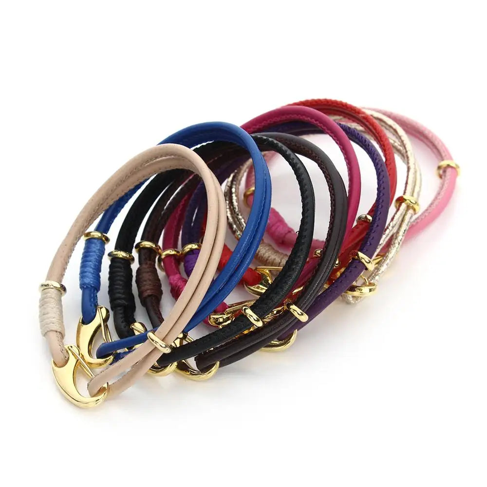 New Fashion Charms Leather Bracelets Multicolor Double Alloy Layer Clasp Handmade SheepSkin Bracelets For Women браслеты женские