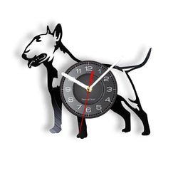 Lovely Bulldog Laser Cut Longplay Wall Clock Bull Terrier Animals Vinyl Album Re-purposed Record Timepiece Gift For Doggy Lovers