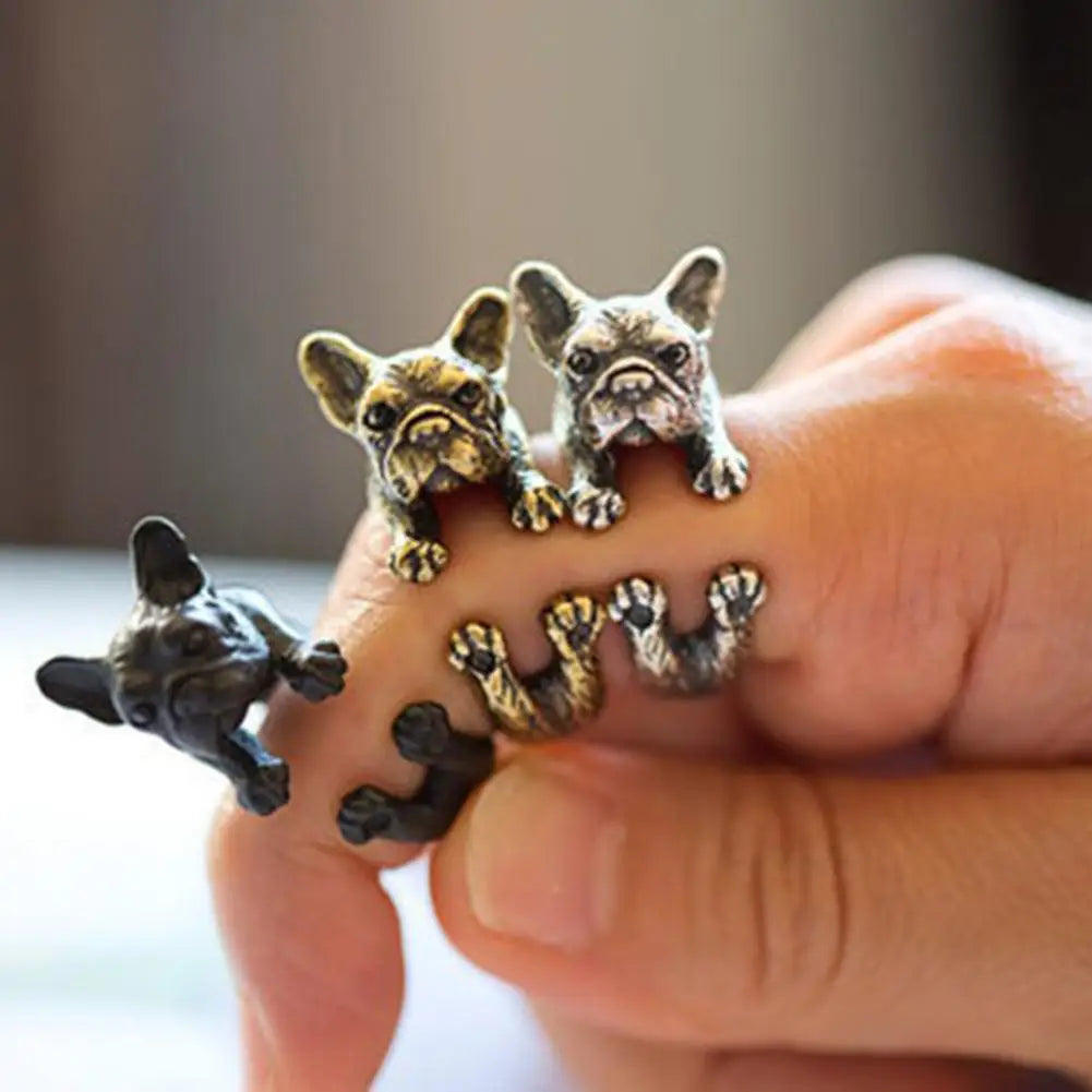 Daisies 1PCS  Vintage French Bulldog Finger.