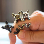 Vintage Boho Chic French Bulldog Ring.