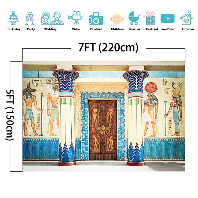 Ancient Egyptian Mural Photography Background.