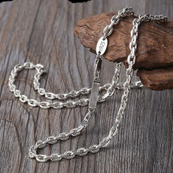 Silver Fashion Jewelry Rectangular Chain Real.