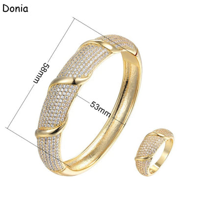 Donia Jewelry Fashion Chain Bracelet AAA Zircon Full Diamond Set Bracelet Ladies Jewelry Luxury Ring Bracelet