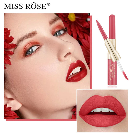 Double Head Lip Gloss Lipliner Pen Matte.