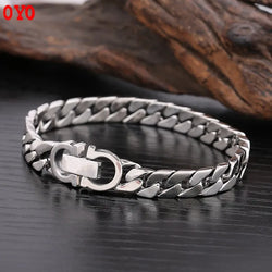 S925 pure silver Korean version of Thai silver men and women alphabet bracelets fashionable wild simple men bracelets