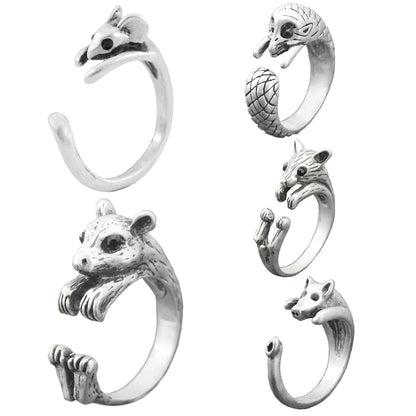 Cute Mouse, Squirrel, Hedgehog, and Couple Ring