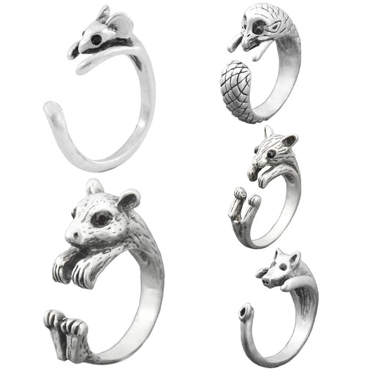 Cute Mouse, Squirrel, Hedgehog, and Couple Ring