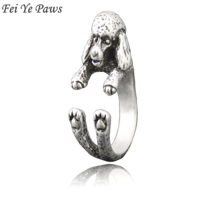 Funny French Poodle Puppy Dog Wrap Ring