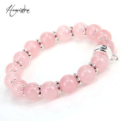 Rose Pink Quartz Bead, Bead Bracelet.