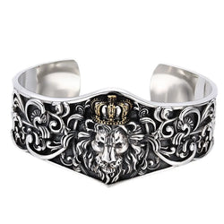 Silver Jewelry Wide Version Crown Bracelet