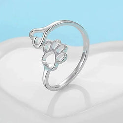 Silver Opening Adjustable Dog Cat Rings.