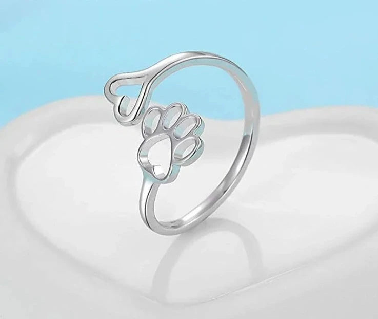 Silver Opening Adjustable Dog Cat Rings.