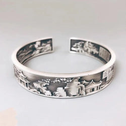 Silver Vintage Chinese Style Handmade Bracelet.