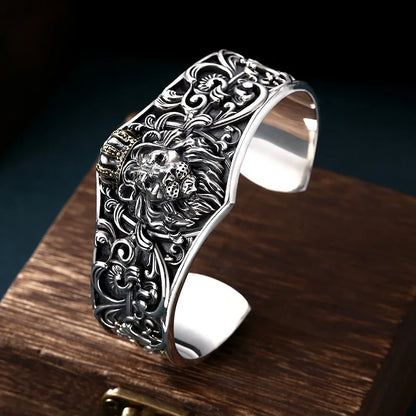 Silver Jewelry Wide Version Crown Bracelet