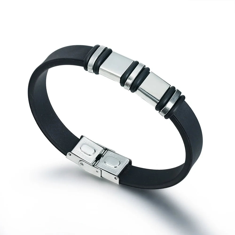 2024 Fashion Jewelry Stainless Steel Leather Bracelet.