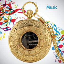 Musical Pocket Watch Roman Numerals Display.