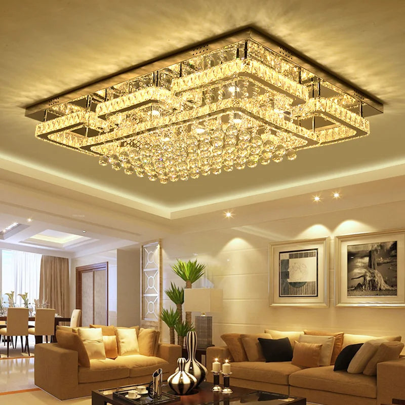 Modern Crystal Ceiling Lights: Luxury LED Ceiling Lamps.