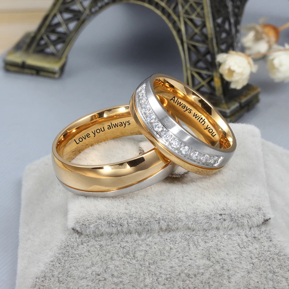 Wedding Engagement Rings for Women Men Couple.