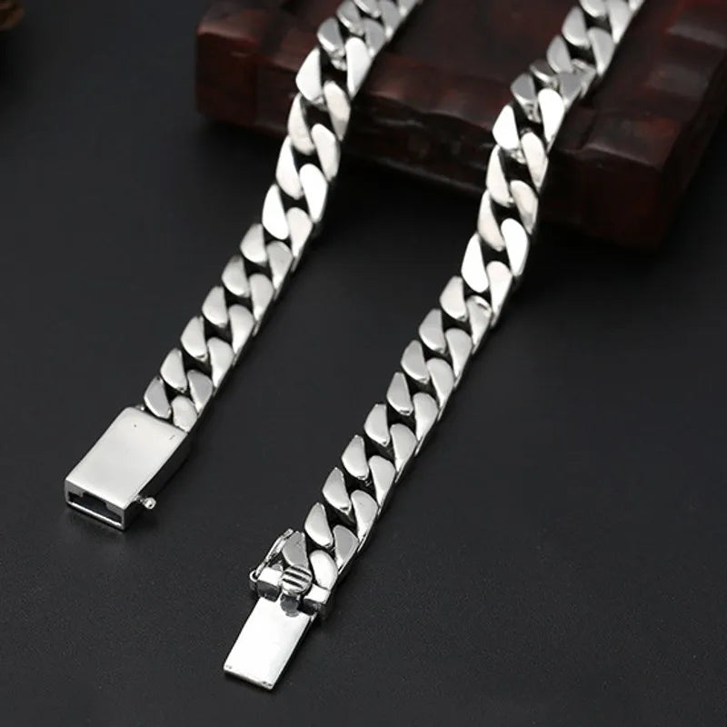 Silver Jewelry Man Necklace Popular Simple Trend.