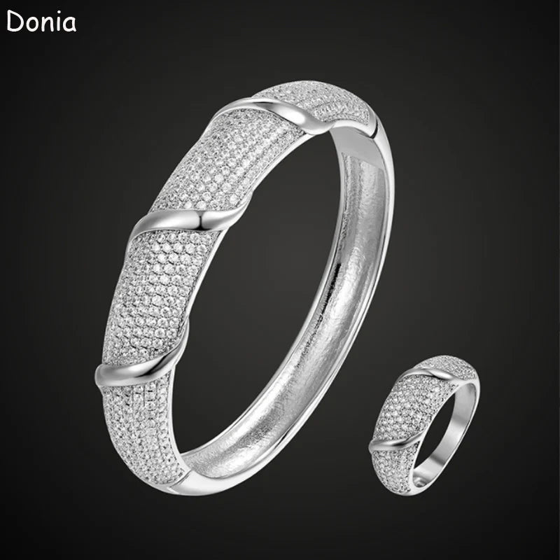 Donia Jewelry Fashion Chain Bracelet AAA Zircon Full Diamond Set Bracelet Ladies Jewelry Luxury Ring Bracelet