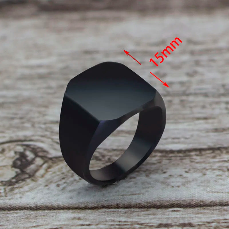 2021 Square Black Hero Ring: Stylish, Durable Men's Jewelry